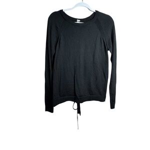 Lululemon Tied To You Black Merino Wool Knit Crew Neck Pullover Sweater Sz 6 A20